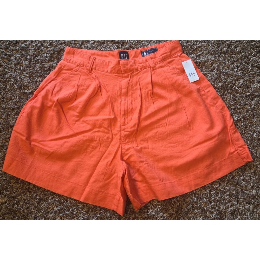 Gap Womens Size 6 Shorts Orange Coral W/Pockets NWT New